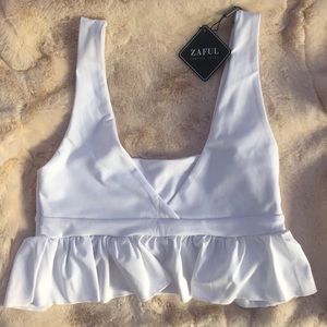 Plunge Ruffle Tank Top